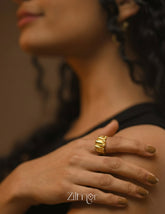 Designer 18K Gold Adjustable Ring – Anti Tarnish & Durable